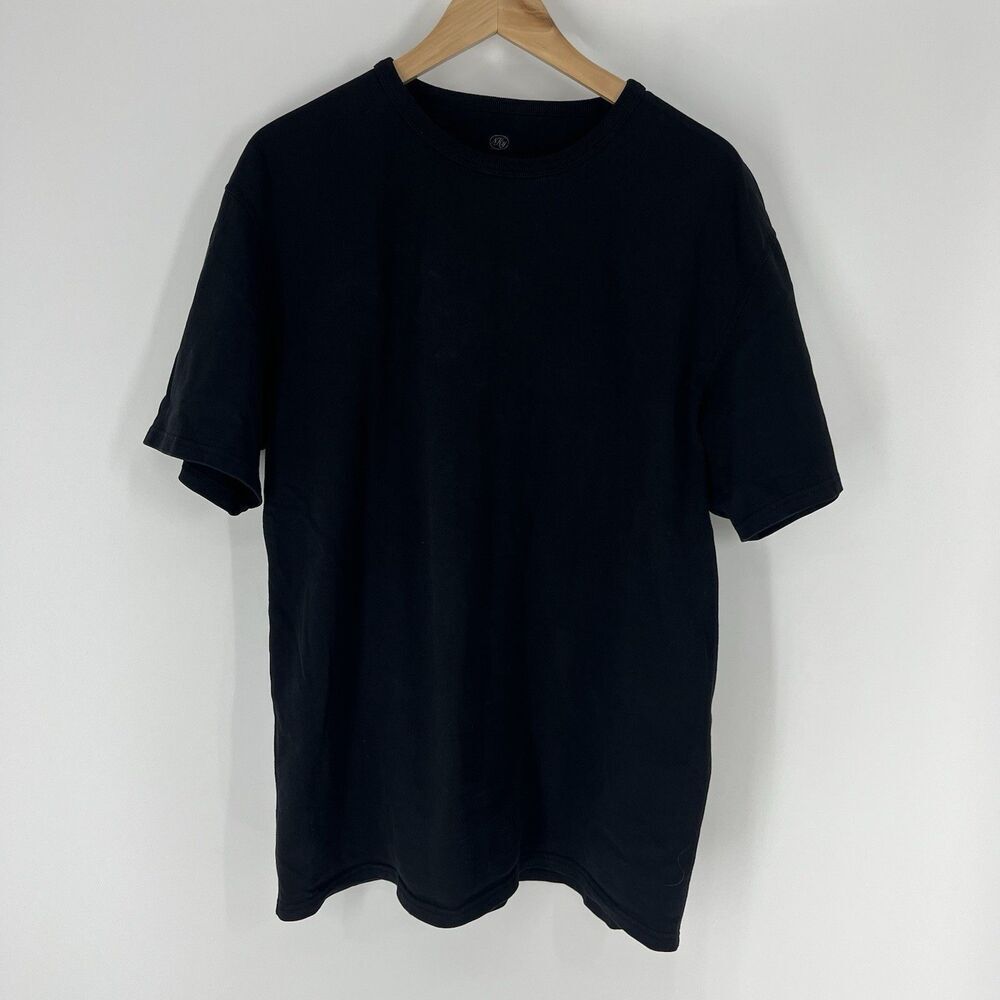 Knickerbocker New York Size Large Mens Black Short Sleeve Solid Basic Crew Neck